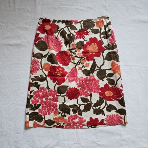 Ann Taylor Dresses & Skirts - Ann Taylor Cotton Pink Floral Ligh Summer Y2k Feminine Skirt Size 2